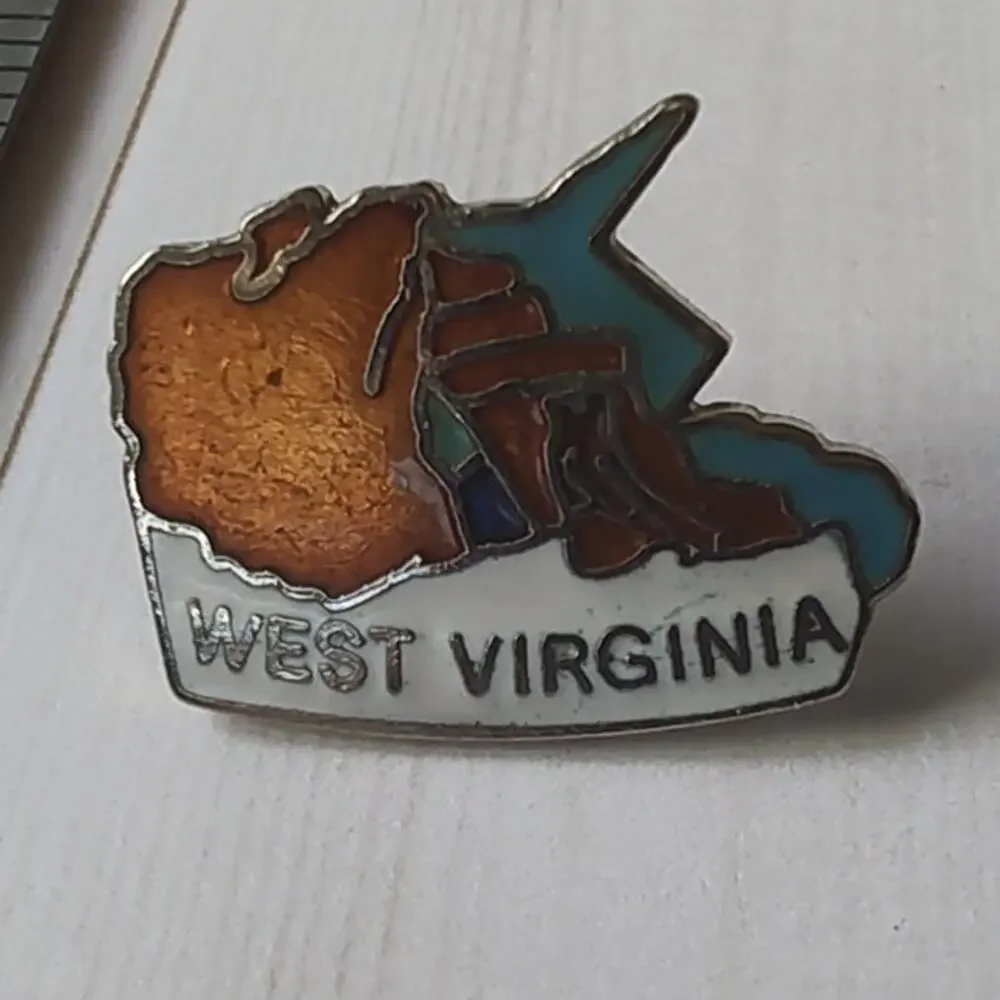 West Virginia Shaped State Pin for a Hat, Lapel, Lanyard, Jacket or Backpack